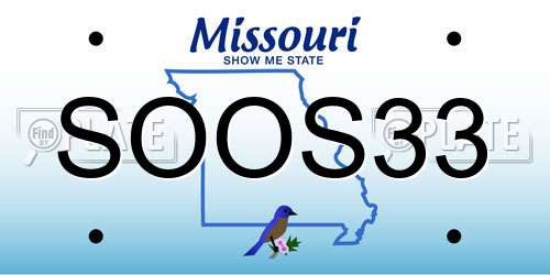 SOOS33 Missouri License Plate