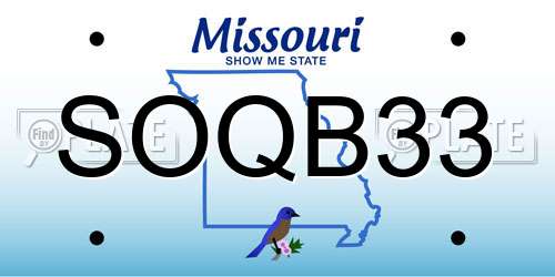 SOQB33 Missouri License Plate