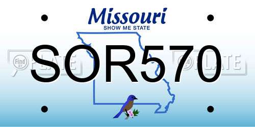 SOR570 Missouri License Plate