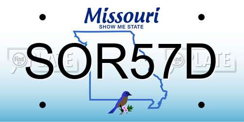 SOR57D Missouri License Plate