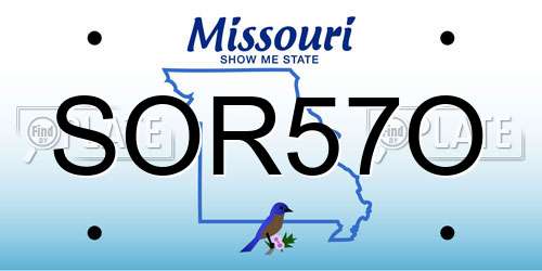 SOR57O Missouri License Plate