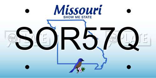 SOR57Q Missouri License Plate