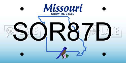 SOR87D Missouri License Plate