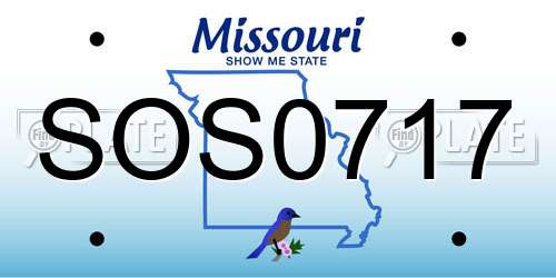 SOS0717 Missouri License Plate