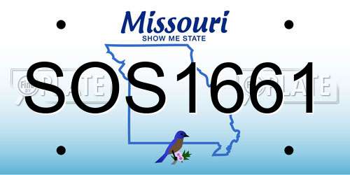 SOS1661 Missouri License Plate