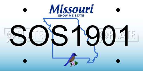 SOS1901 Missouri License Plate