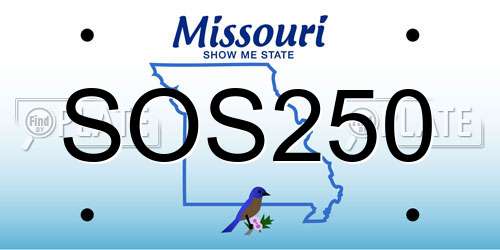 SOS250 Missouri License Plate