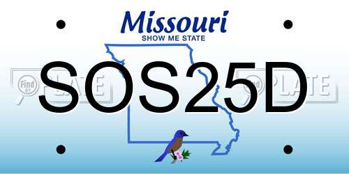 SOS25D Missouri License Plate