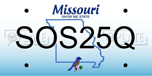 SOS25Q Missouri License Plate