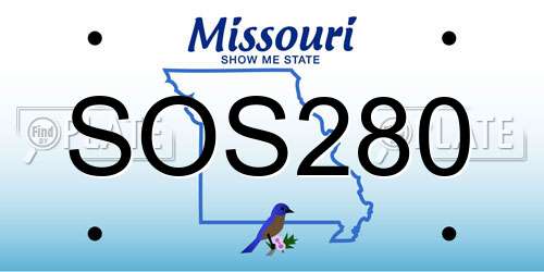 SOS280 Missouri License Plate