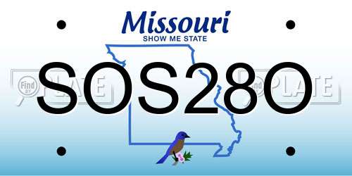 SOS28O Missouri License Plate