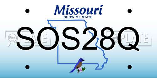 SOS28Q Missouri License Plate