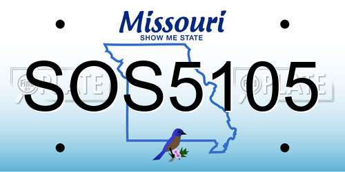 SOS5105 Missouri License Plate