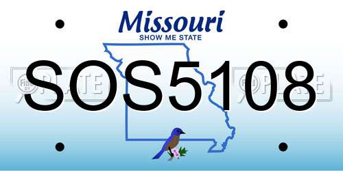 SOS5108 Missouri License Plate