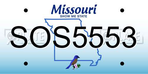 SOS5553 Missouri License Plate
