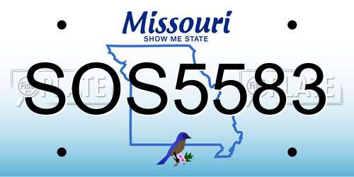 SOS5583 Missouri License Plate