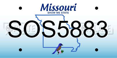 SOS5883 Missouri License Plate