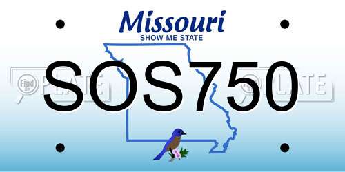 SOS750 Missouri License Plate