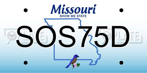 SOS75D Missouri License Plate