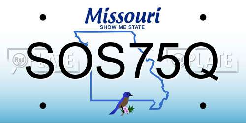 SOS75Q Missouri License Plate