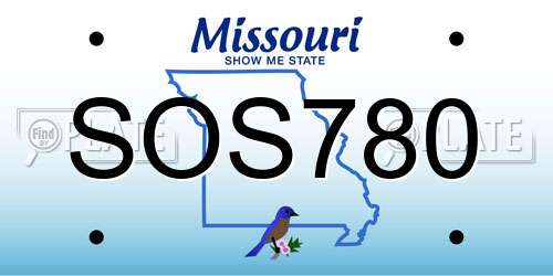 SOS780 Missouri License Plate