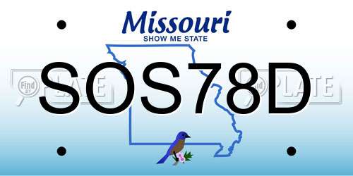 SOS78D Missouri License Plate