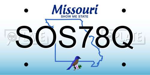 SOS78Q Missouri License Plate