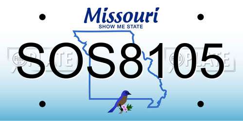 SOS8105 Missouri License Plate