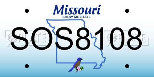 SOS8108 Missouri License Plate