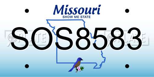 SOS8583 Missouri License Plate