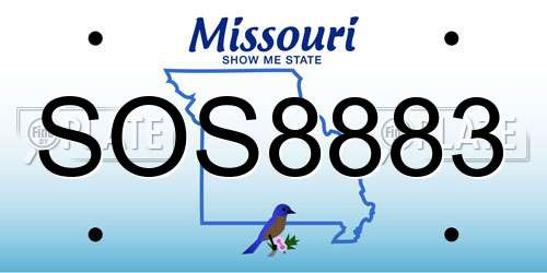 SOS8883 Missouri License Plate