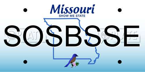 SOSBSSE Missouri License Plate