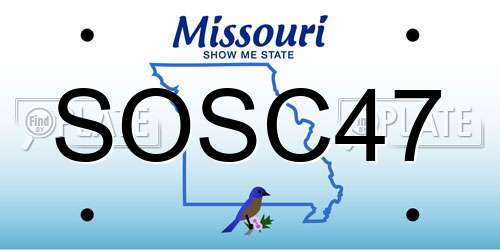 SOSC47 Missouri License Plate