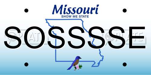 SOSSSSE Missouri License Plate