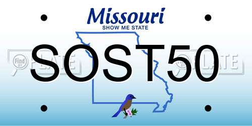 SOST50 Missouri License Plate