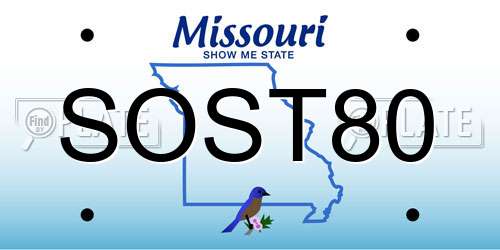 SOST80 Missouri License Plate