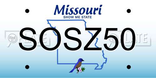 SOSZ50 Missouri License Plate