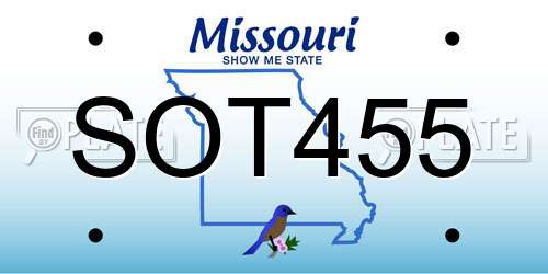 SOT455 Missouri License Plate