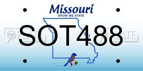SOT488 Missouri License Plate