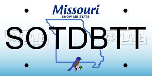 SOTDBTT Missouri License Plate