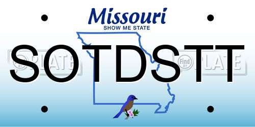 SOTDSTT Missouri License Plate