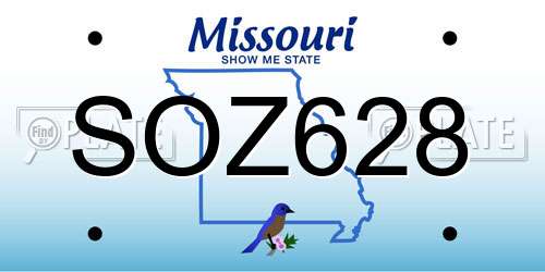SOZ628 Missouri License Plate