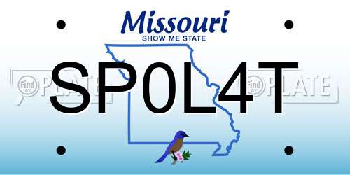 SP0L4T Missouri License Plate