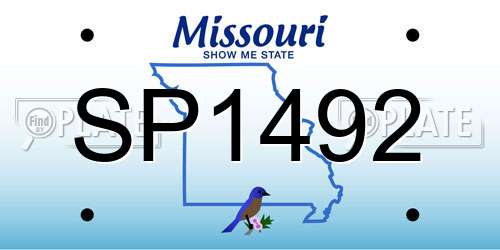 SP1492 Missouri License Plate