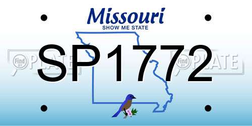SP1772 Missouri License Plate