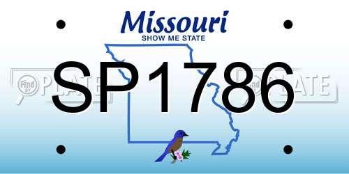 SP1786 Missouri License Plate