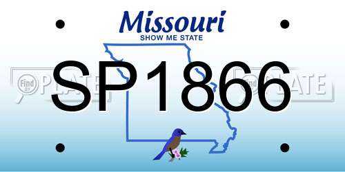 SP1866 Missouri License Plate