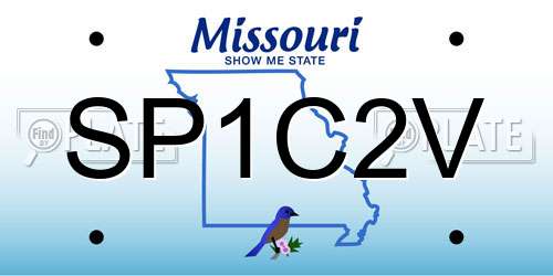 SP1C2V Missouri License Plate