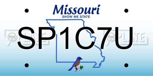 SP1C7U Missouri License Plate