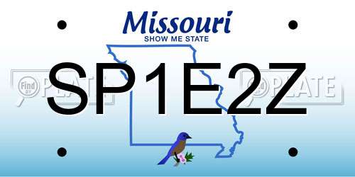 SP1E2Z Missouri License Plate